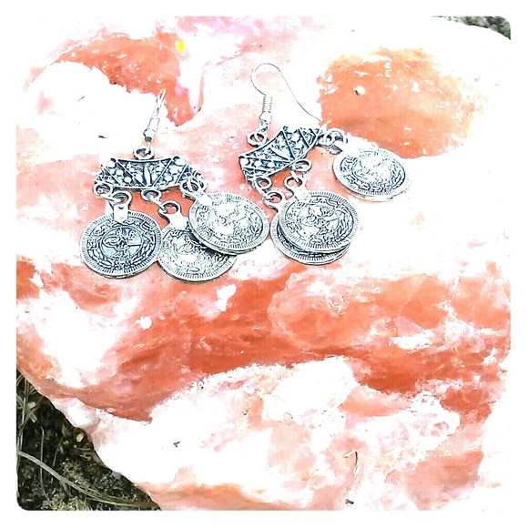 Boho coin earrings!! - Picture 2 of 4